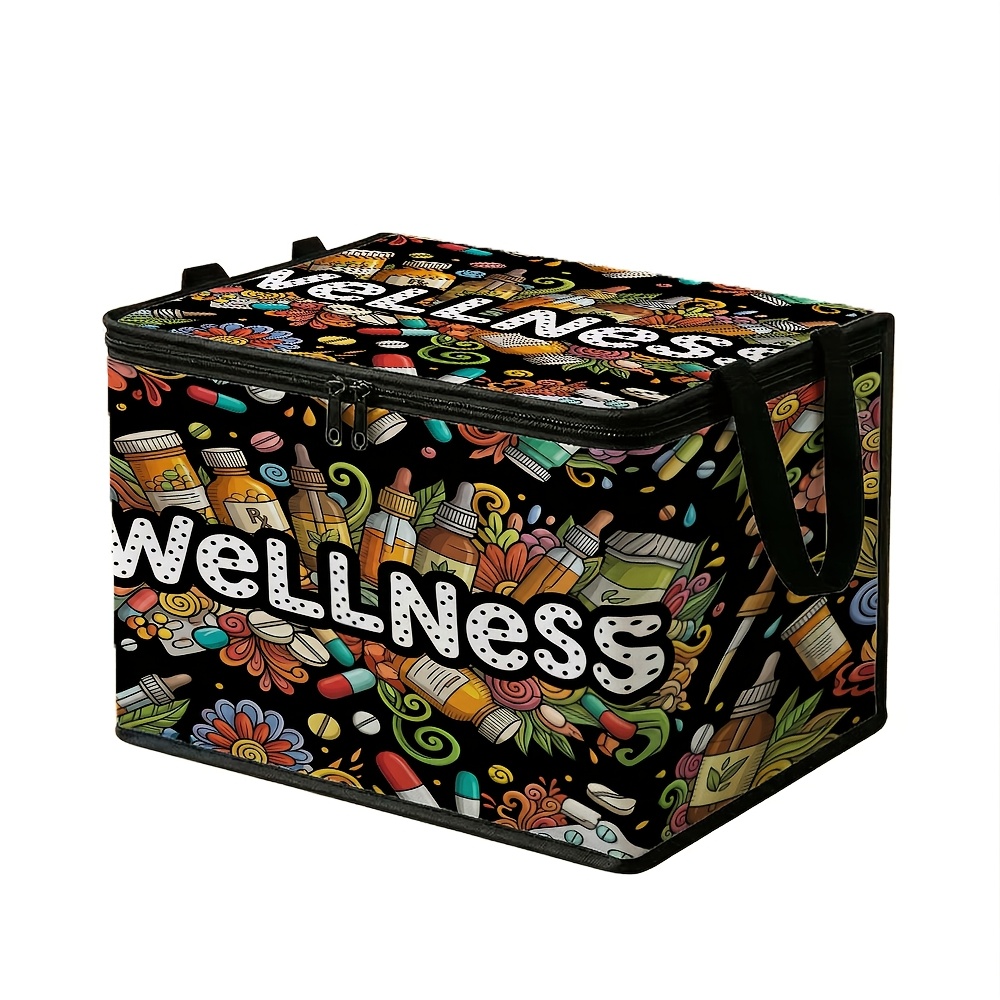 TEMU 1pc Storage Box, Wellness Large Capacity, Durable Perfect For Contemporary Home Storage, Strong Zipper, Great Gift, Laundry Baskets, Trunks