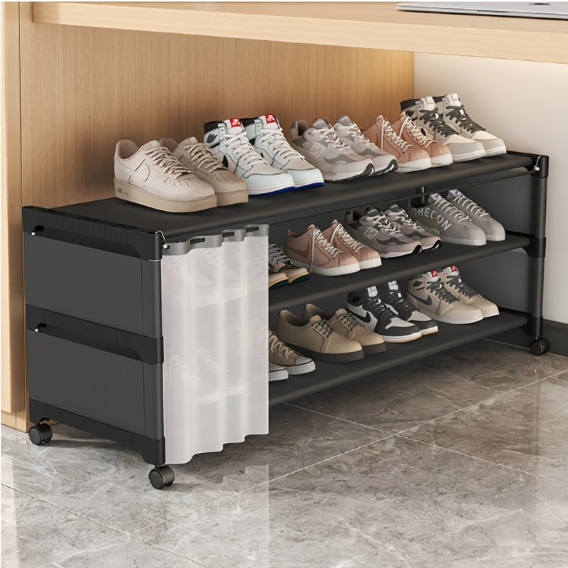 3-Layer Plastic Shoe Rack Style, Large-capacity Space-saving Storage  Rack, Non-waterproof Rectangular Storage Rack, Suitable for Bedroom,  Indoor