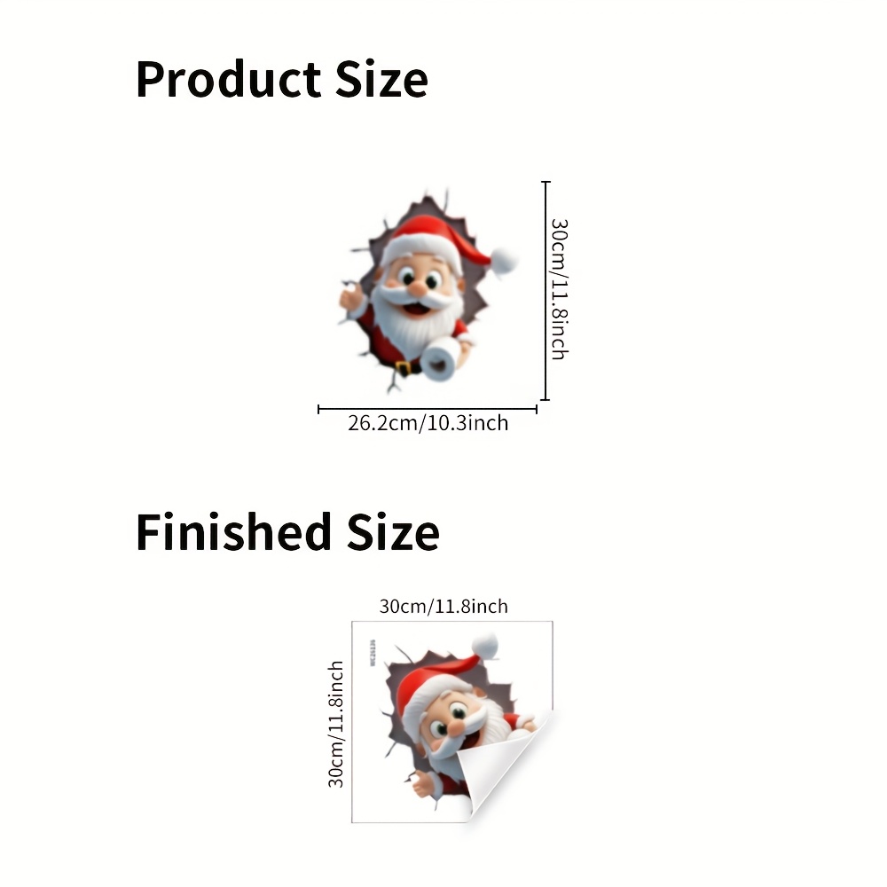 TEMU 1pc Of Toilet Sticker, Pvc Christmas Self-adhesive Removable Toilet Decal, Creative Santa Claus The Wall To Deliver Tissues Pattern Sticker,
