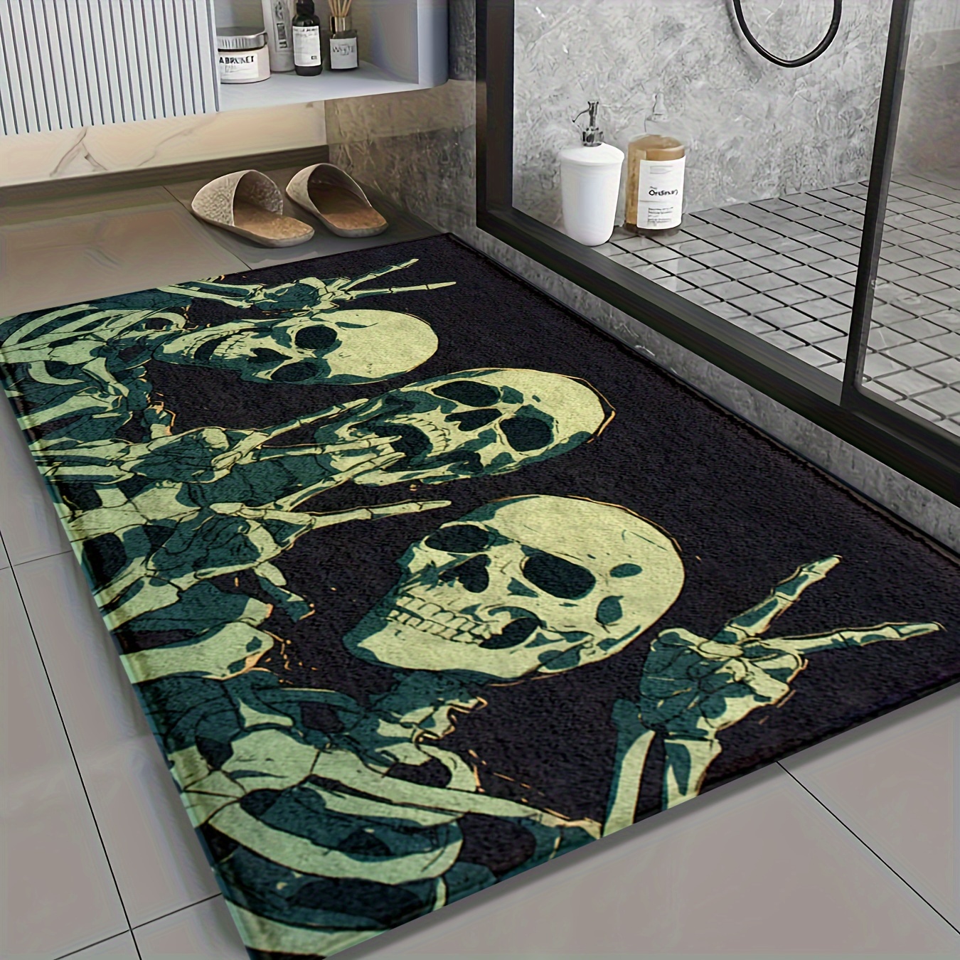 

1pc, Halloween Mat, Pattern, Drying , , -fouling, Halloween Decoration, Suitable For , Bathroom, , As , Fluffy Decor Decoration