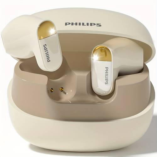 item picture philips true wireless headphones come with touch control type c charging port and dynamic diaphragm microphone are with a 400mah charging case usb rechargeable lithium
