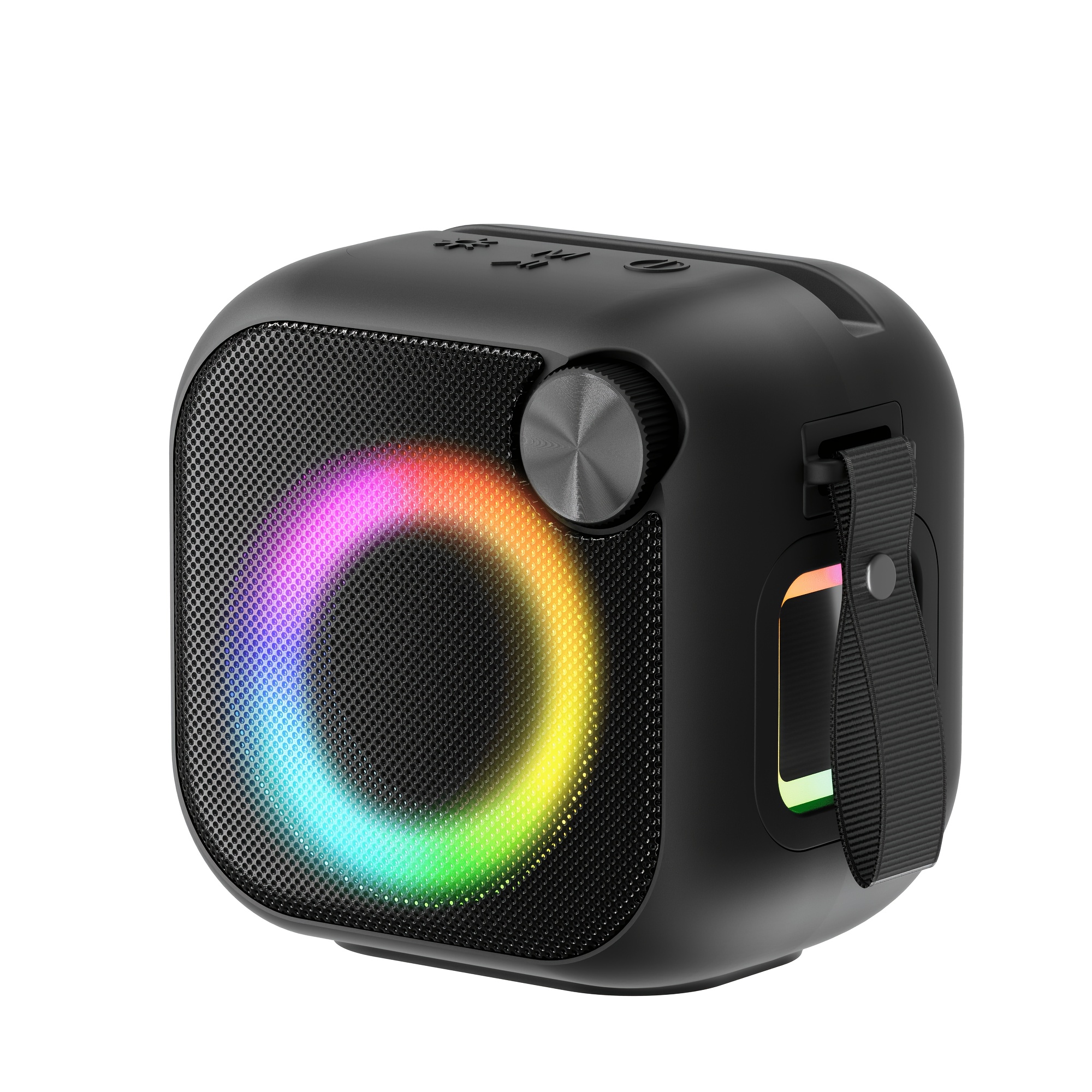 TEMU 4 In 1 Wireless Portable Speaker, Rgb, , High-quality Diaphragm, Usb/tf Card/aux/fm, Built-in Sling, Rechargeable Battery, Type-c Charging,