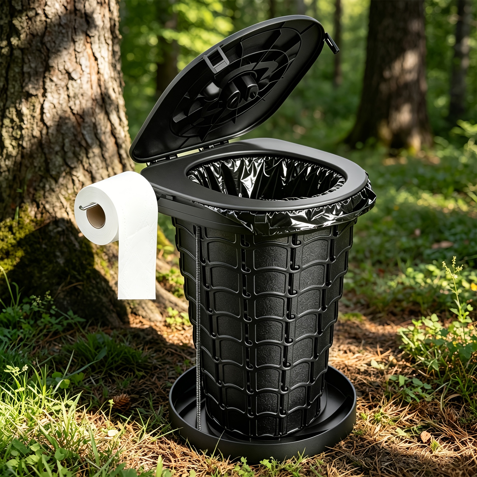 Bseckoo Us Elevated Round Tissue Holder Portable Folding Camping Model And : Thick, Sturdy Car Seat For , Outdoor Camping, And Portable Temporary Toilet For The Car