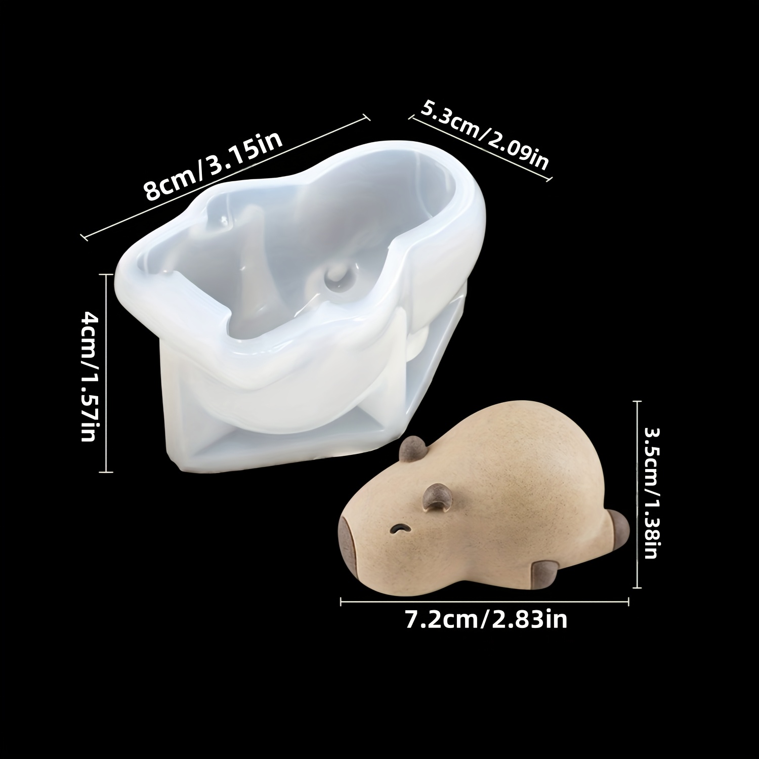 E-shop Capybara-Silikonform zum Basteln, geeignet für die Herstellung von Diffusersteinen, Aromatherapiekerzen und Gipsdekorationen