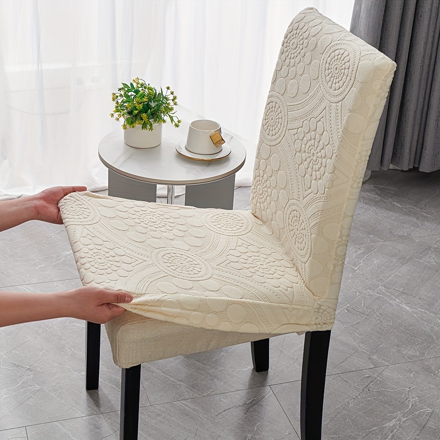 

6pcs/8pcs/10pcs Housses de chaise élastiques en polyester de style bohème avec motif imprimé actif, poids du tissu 200-/m², pour hôtel, restaurant, bureau, de banquet et décoration intérieure