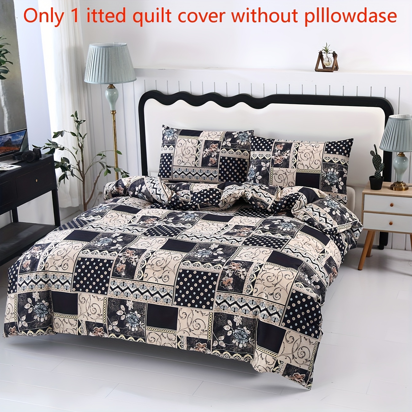 Image of 1pc Vintage Duvet Cover, High-quality Brushed Fabric, Skin-friendly/comfortable/geometric/, Suitable For Home/hotel/dormitory/bedroom Use