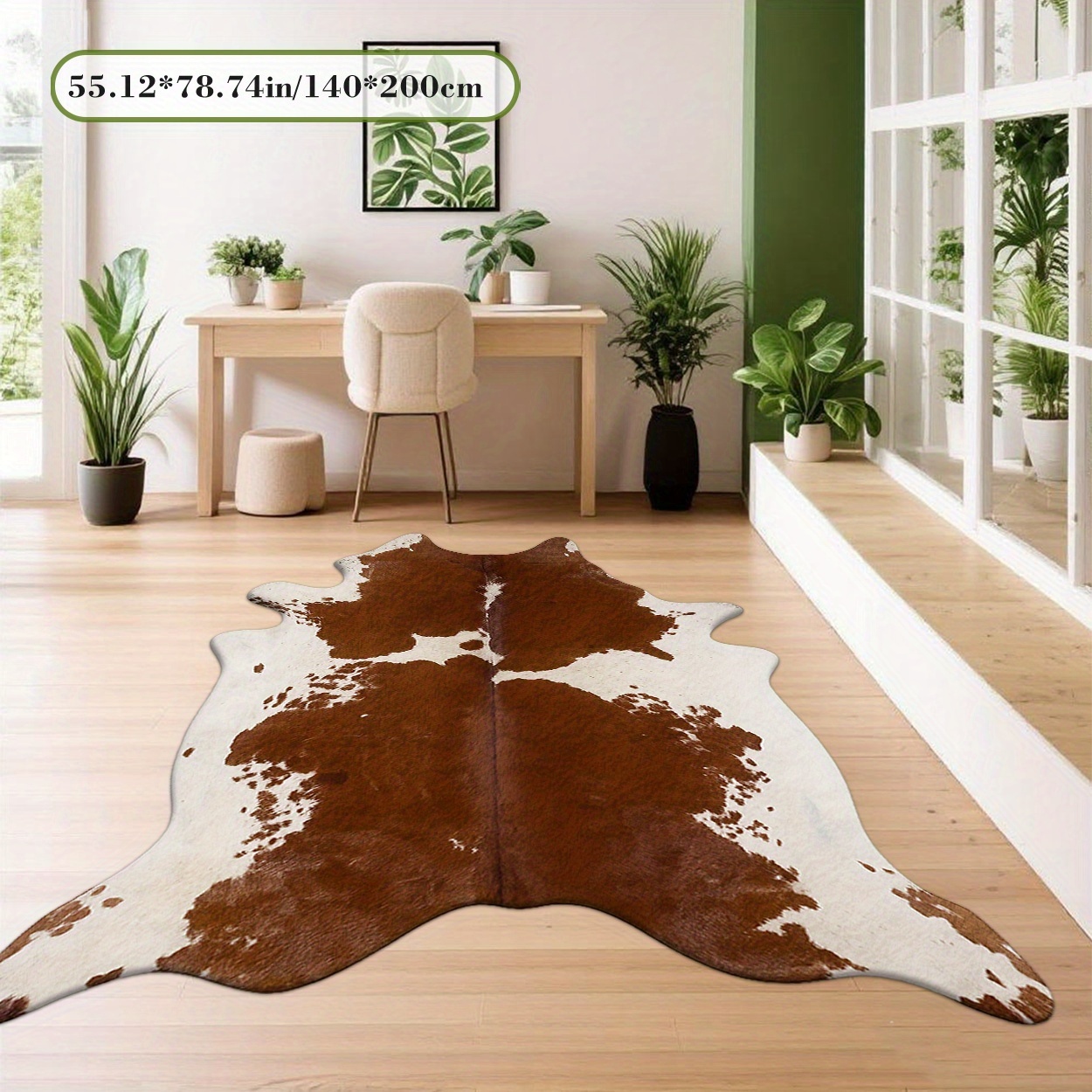 TEMU Irregular Shape Decor Carpet | Brown Textured Print Pattern, Suitable For Entryway, Bathroom Mat, Living Room, Hallway, Bedroom, Garden, |