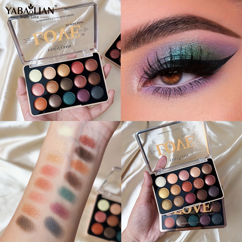 

Yabaolian 15 Color Eyeshadow Palette, Earth Color Smokey Punk Eyeshadow Powder, Matte & Shimmer & Pearly High Pigmented Eye Cosmetics, Gifts For Women