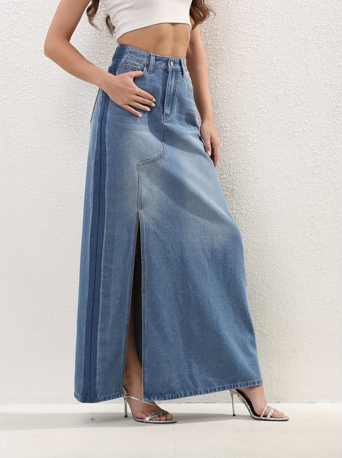 elegant high waist midi skirt Temu Portugal