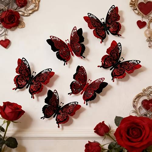 12 double layer wall stickers self reusable pvc decor for living room and bedroom ideal for mural and party decorations
