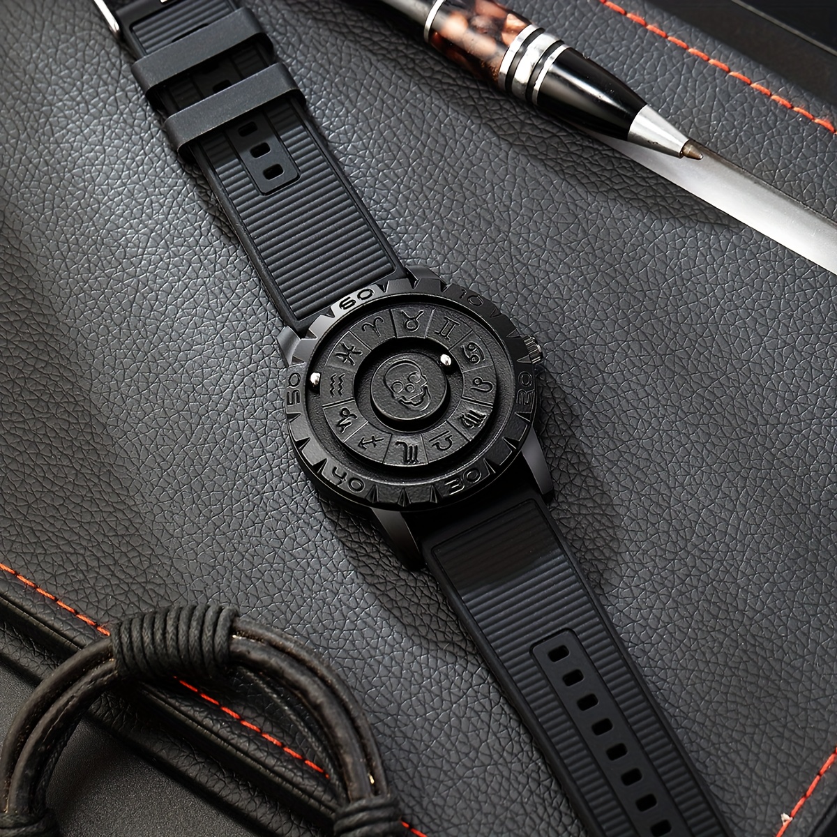 Reloj de Cuarzo para Hombres con Números Árabes Únicos, Esfera Flotante Magnética - Imagen 4