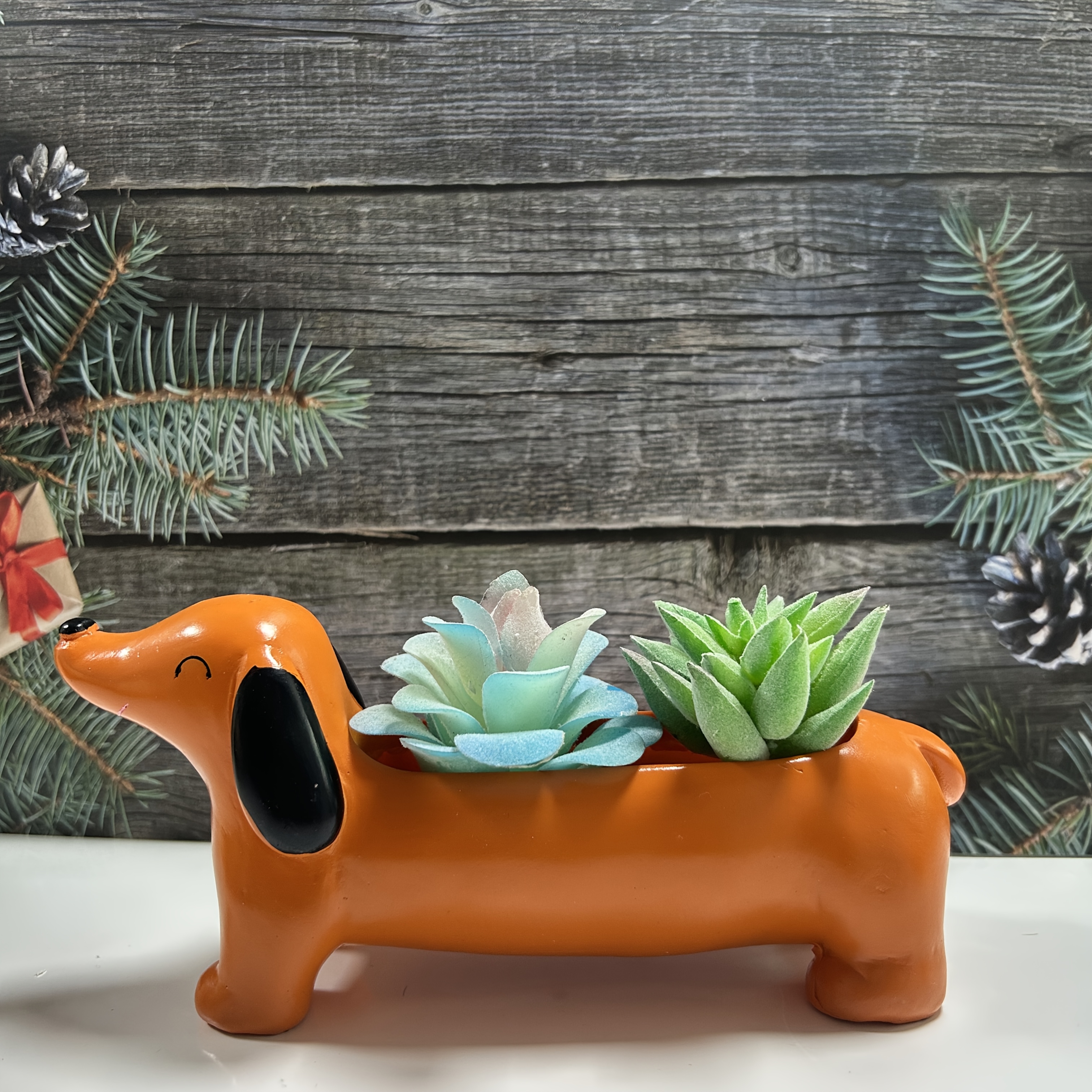 dachshund dog planter resin pet shaped flower pot suitable - Temu Germany