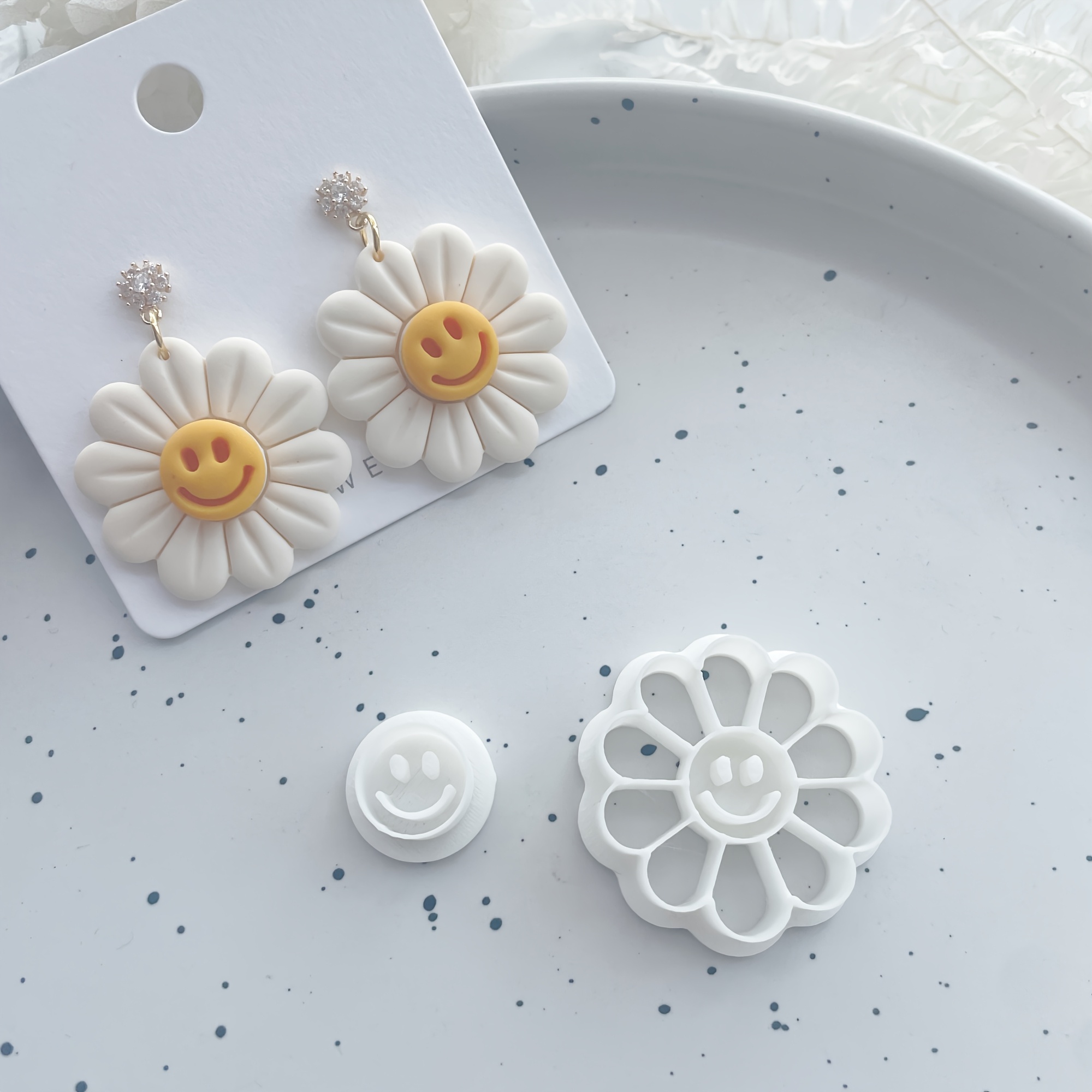 Daisy Clay Cutter, 2 Handmade Jewelry Earring Supplies, Sunflower Polymer Soft Clay Perfect Cutter