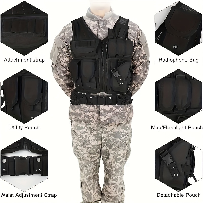 Quick Release Multi-functional Breathable Vest for Outdoor Adventure, Camping, Hiking, Fishing, Training