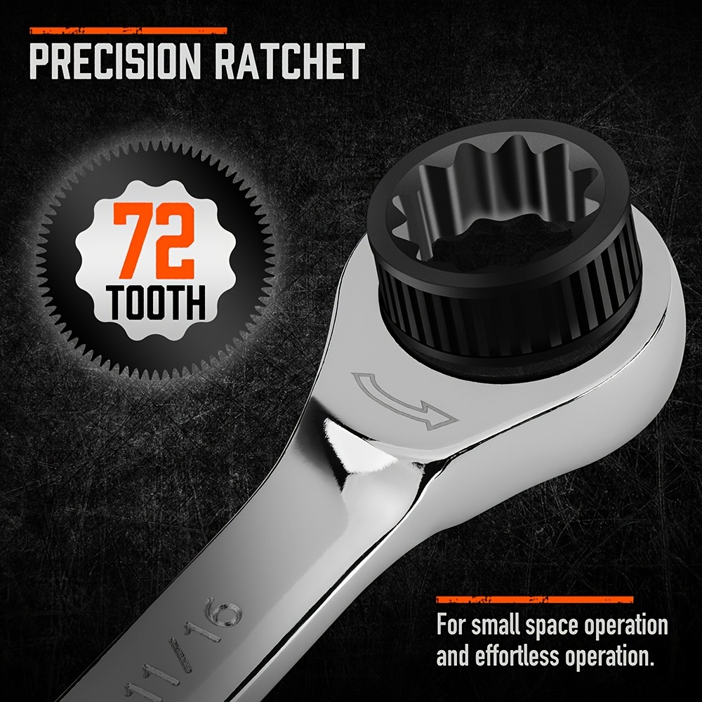 HORUSDY 24pcs Ratcheting Combination Wrench Set in SAE & Metric