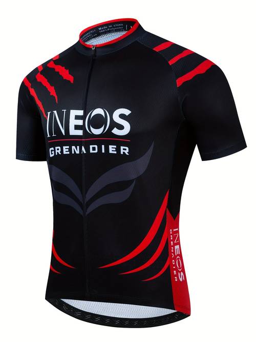 mens color block cycling jersey stretch mens short sleeve round neck zip up mtb jacket for summer outdoor