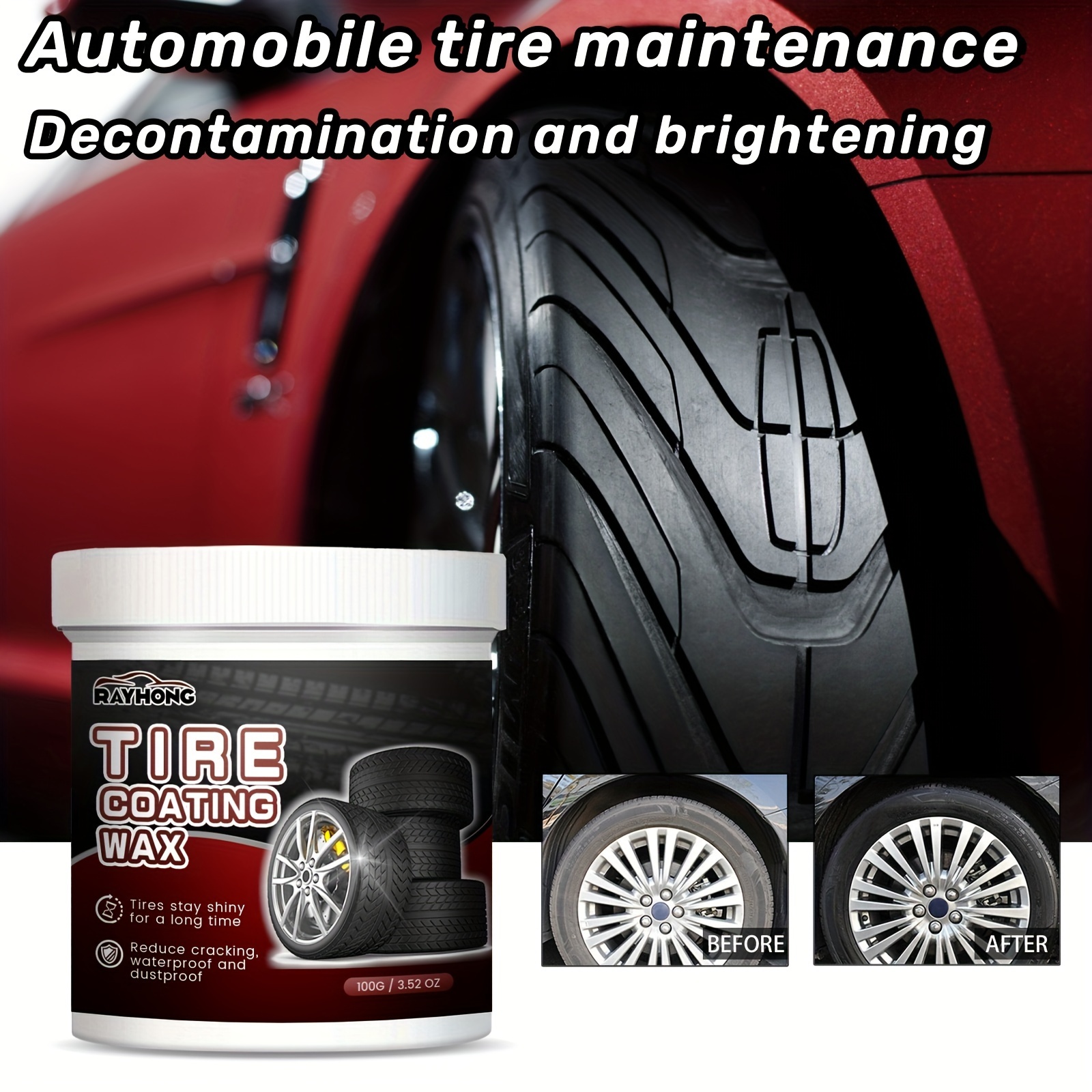 

Rayhong Tire Shine & Rust Remover - Durable Car Tire Cleaner For Brightening And Maintenance