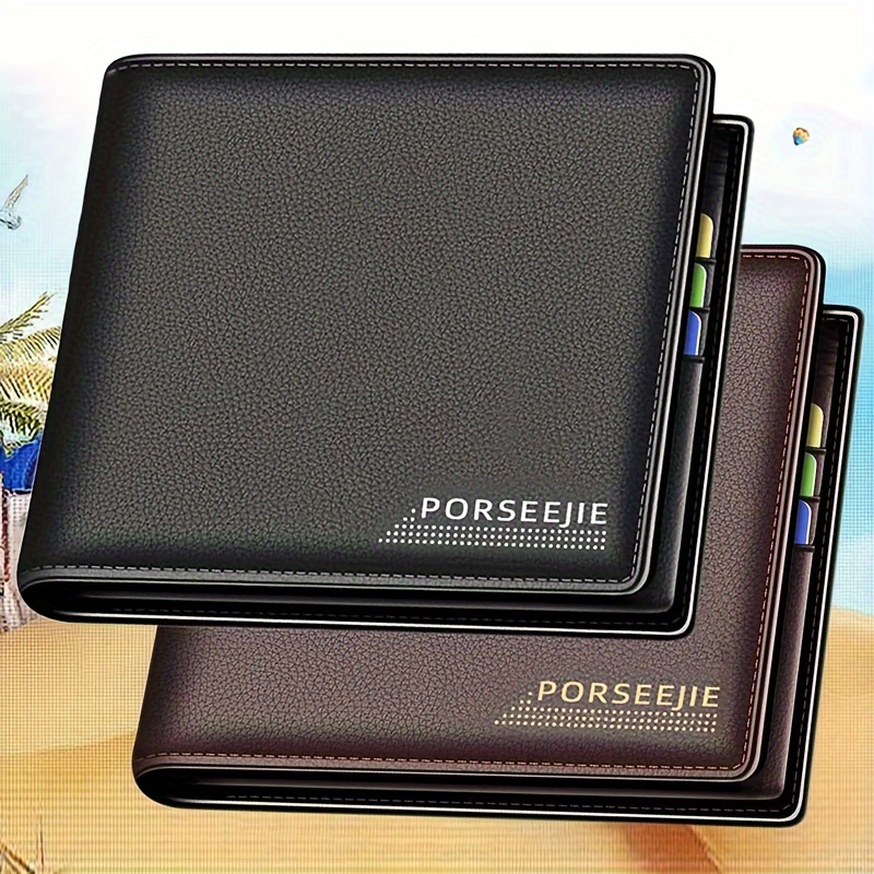 

Men's Pu Leather Wallet - Business Style Short Bifold With Large Capacity Card Holder - 2024 New Arrival