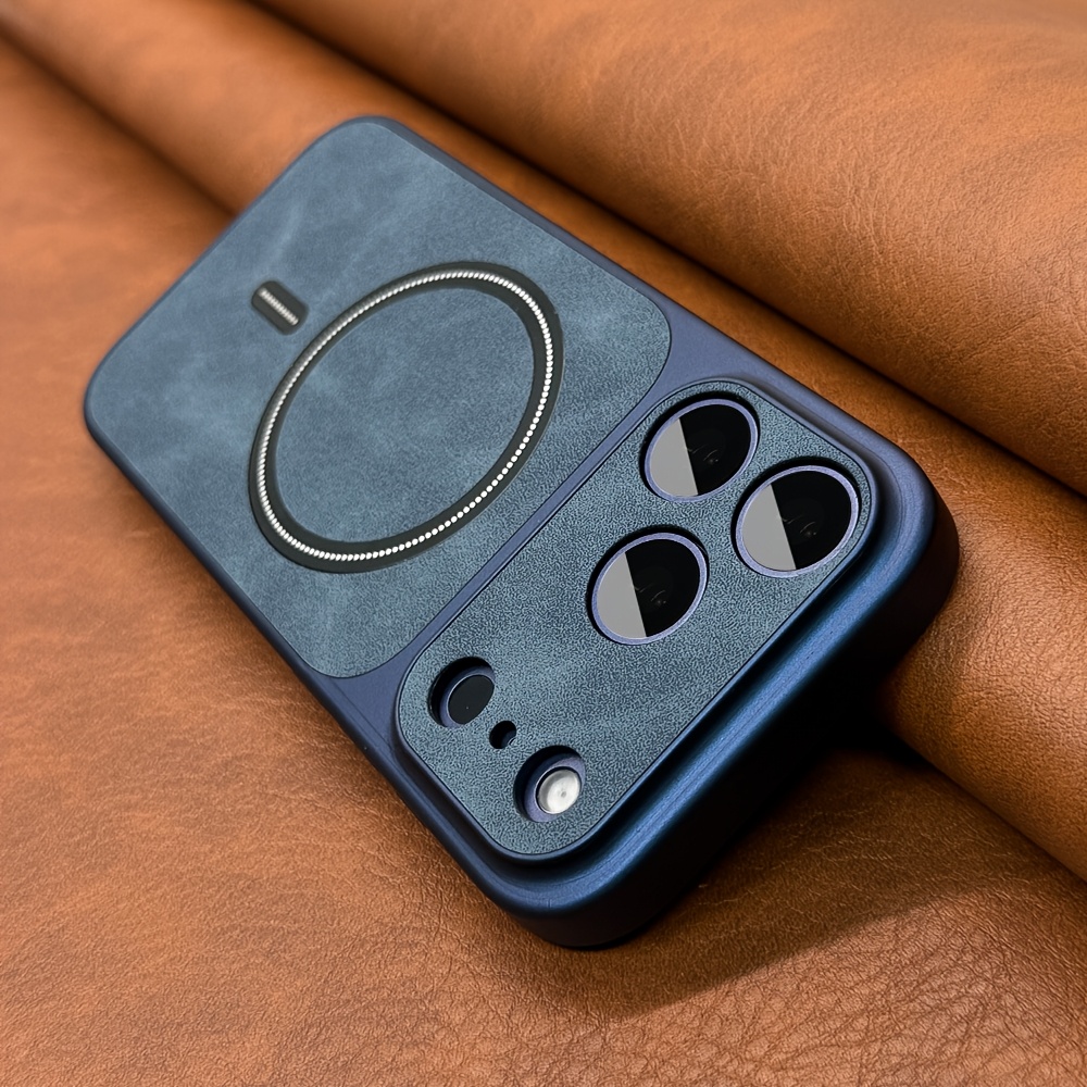 Phone Case: Luxury Retro Artificial Sheepskin Wireless Charging Phone Case Compatible With 17 Pro 15 14 13 Pro Max Ai Button Camera 17promax 17 Pro Cases Soft Bumper Shockproof Cover