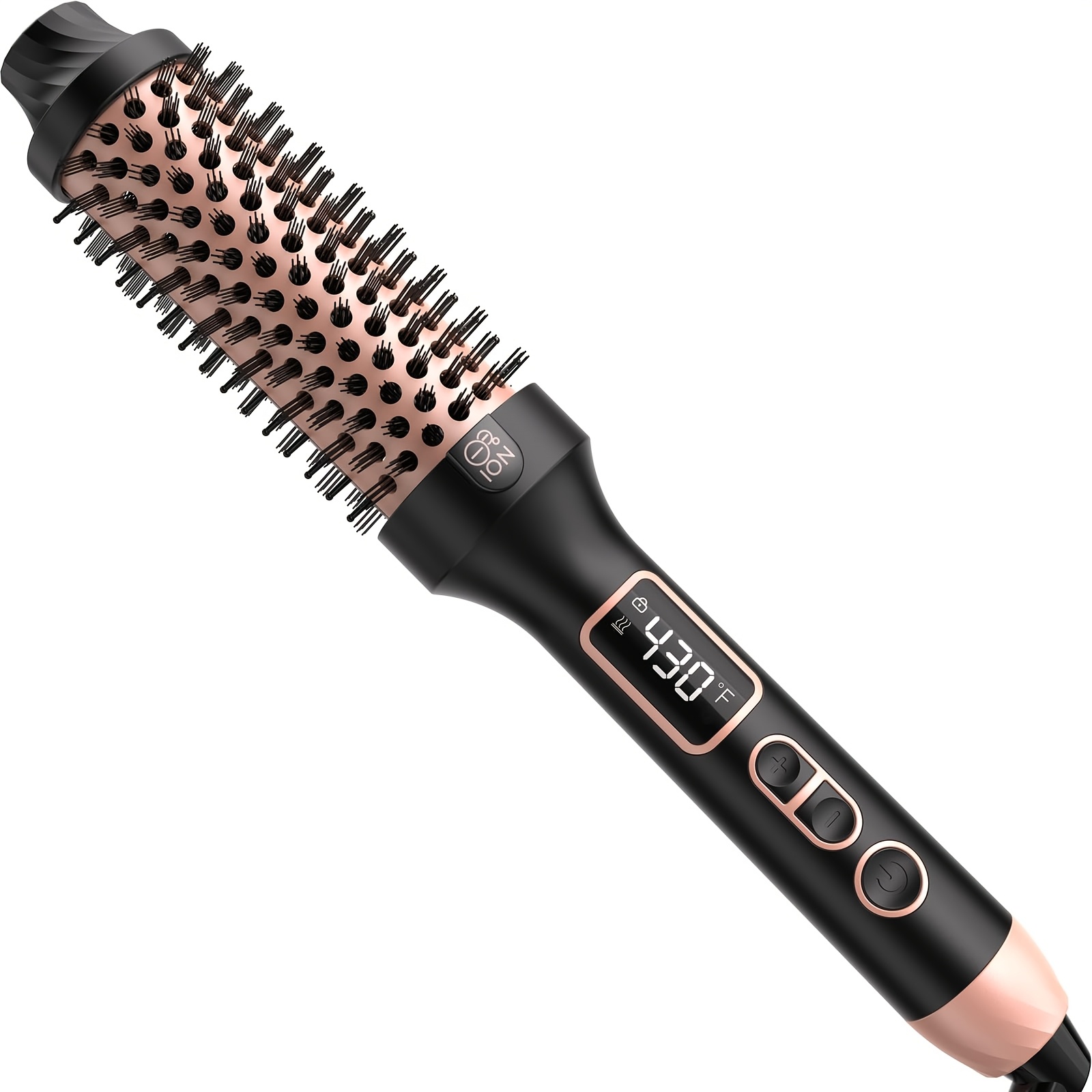 Image of Professional Brush With Lcd Display & Double Tension Round Styler - Temperature 120c Suitable For Curly/straight Hair, Travel-friendly Hot Brush For & -the, For (european Plug)