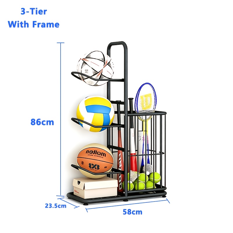 TEMU Black Friday Gift Pick Christmas Sports Essential 7 5 Or 3 Tier Basketball Storage Rack High Capacity Ball Organizer Tool Assembly Reinforced