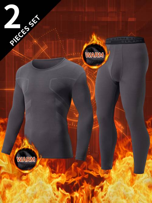 Artikelbild 2 teiliges thermounterwasche set fur herren herbst winter langunterwasche oberteil hose fur herren rollkragen unterwasche set fur erwachsene ideal für