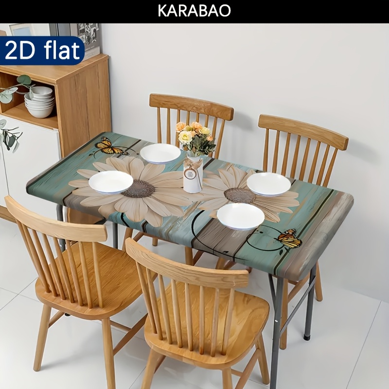 TEMU 1pc Outdoor Tablecloth - Stretchy Design, Elegant Floral And Pattern Stretch Tablecloth - You A Warm And Natural . Patterned Print, Perfect For