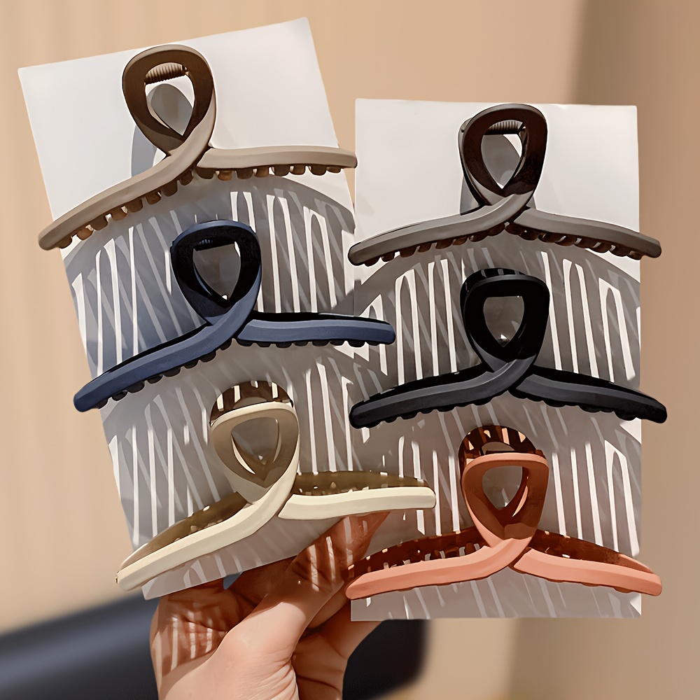 Image of 6 Morandi Easy Cross Hair Clips, Easy Hair Tying, Suitable As A Gift For Cute, Suitable For All Kinds Of Hairstyles