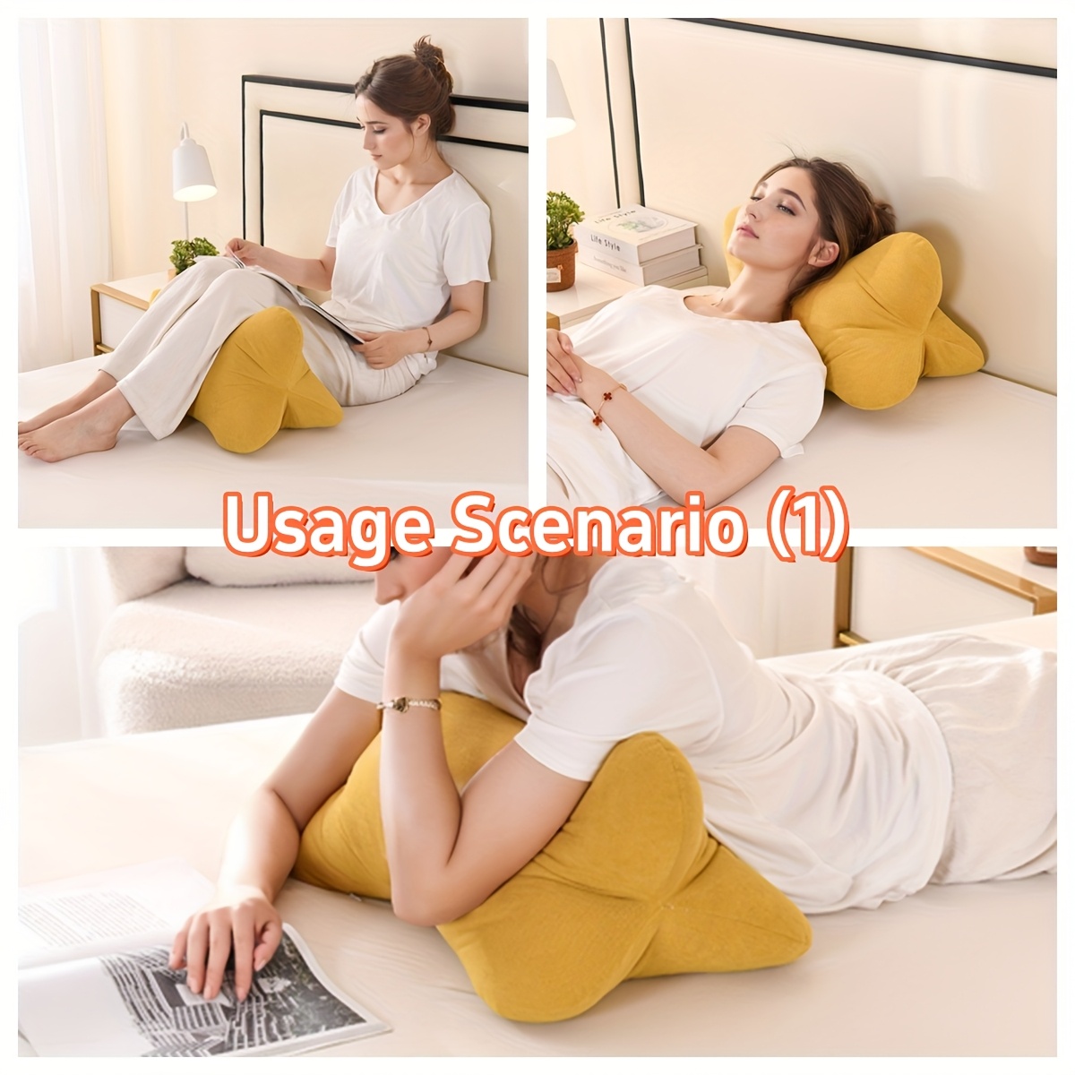 1pc 2pcs new triangular relax pillow breathable soft chenille fabric multi purpose hidden zipper design lightweight comfortable hand washable   office chair lumbar support bedside cushion neck spine pillow nap backrest   rest leg   pad home decor gift for   christmas thanksgiving easter Product details 0