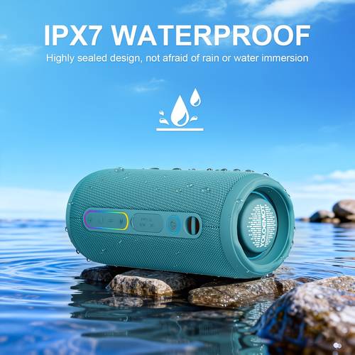 heavy long lasting bluetooth speaker 24w power speaker tws pairing for two or more speakers eq switch for treble and ipx7 12 hour time suitable for cycling outdoor activities travel and parties