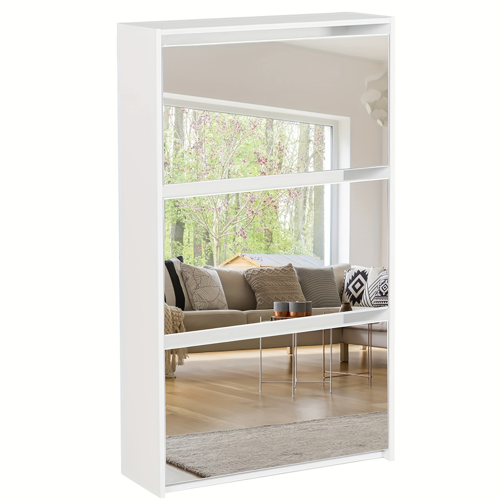 

Shoe Organizer Cabinet With Mirror