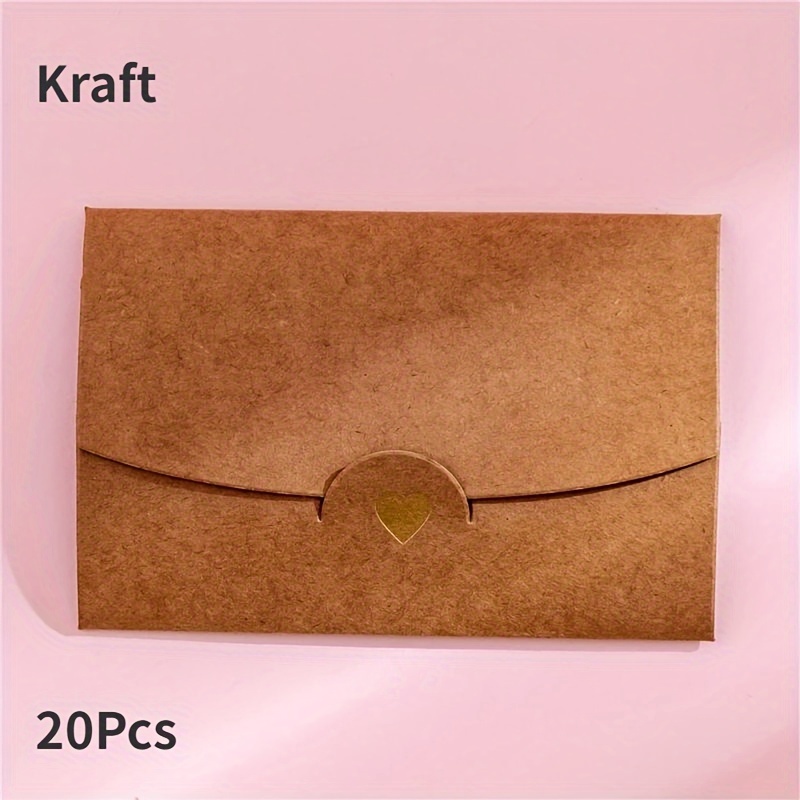 Image of 20pcs/lot 10.5cm X 7cm Small Greeting Card Name Card Envelope Hot Stamping Love Pearlescent Paper Mini Envelopes