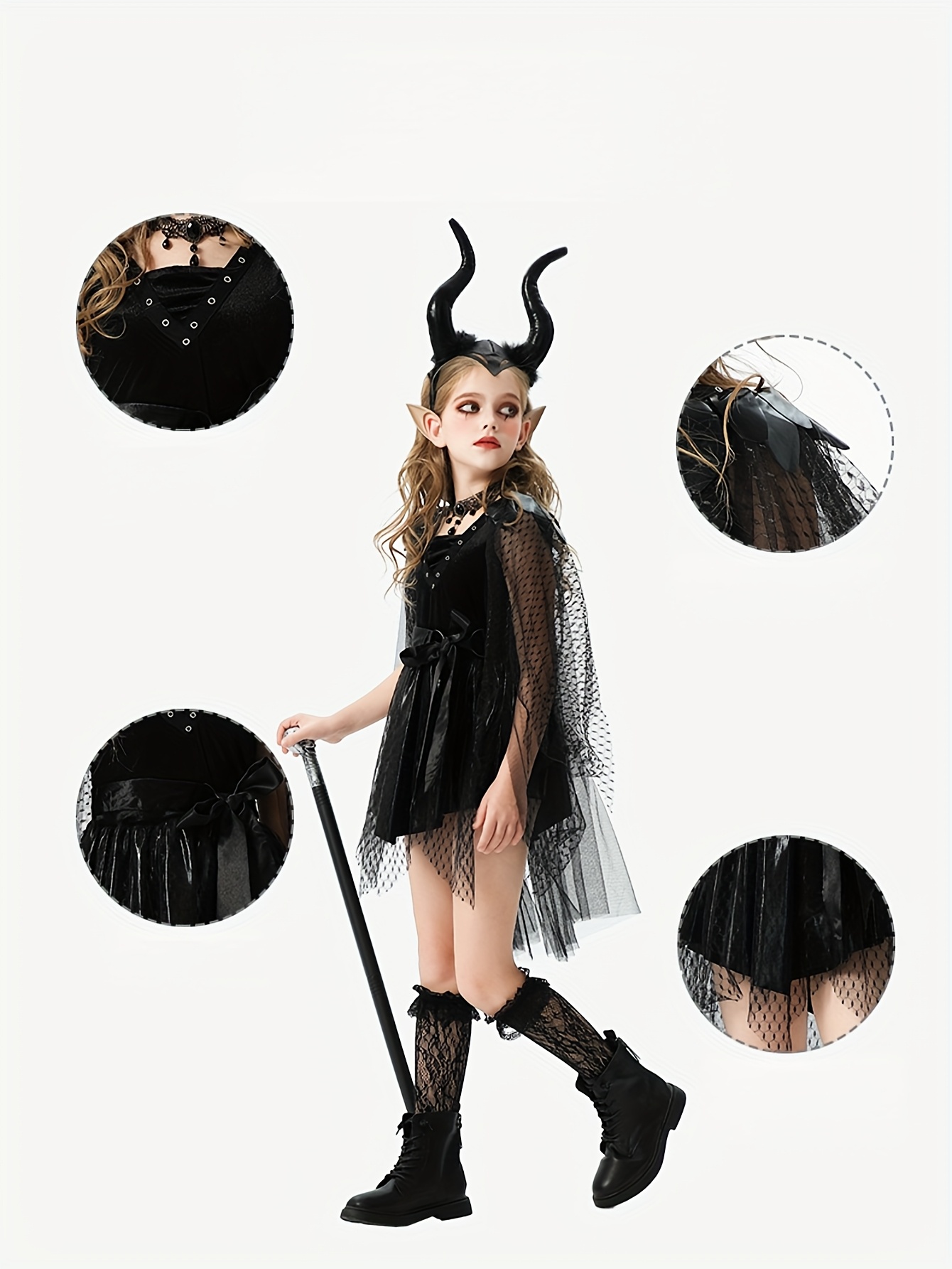 sachin and babi light blue dress 4pcs gothic set girls devil witch halloween
