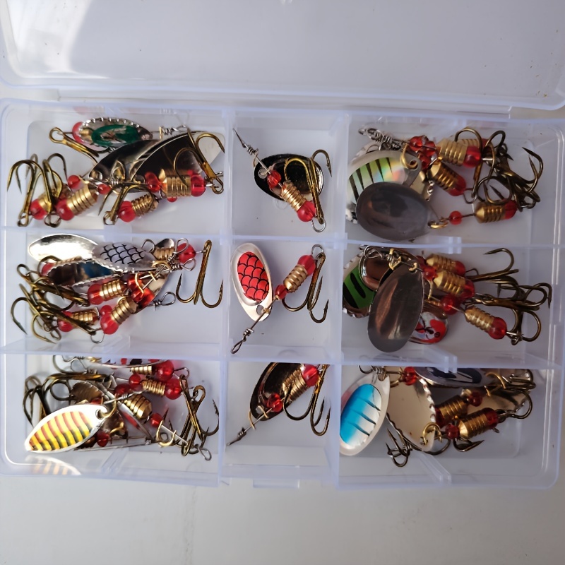 30pcs spinner bait fishing lures set durable abs - Temu