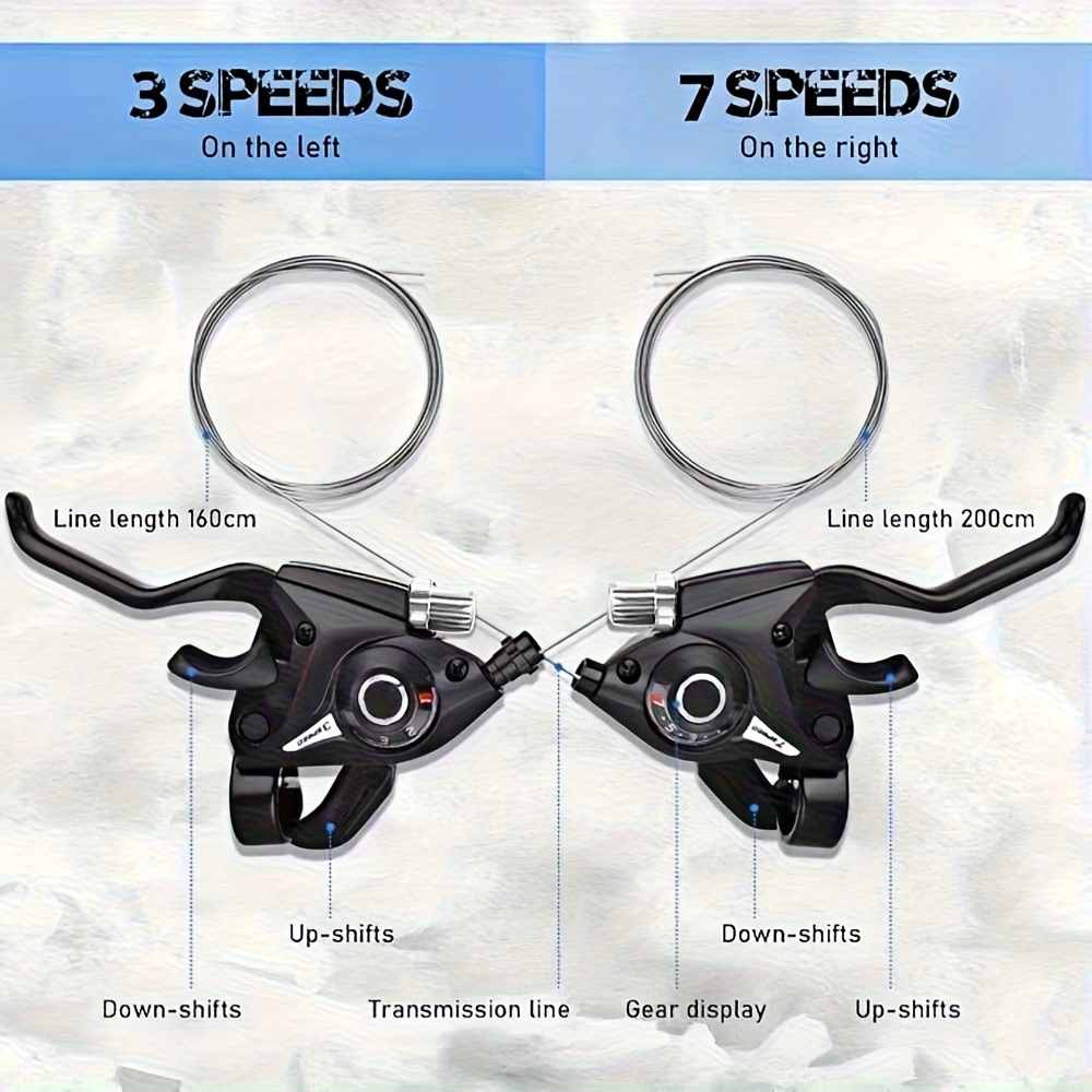1 paar schalt  und  -kombi 3x7 21-gang geschwindigkeit links/rechts brems -set für die meisten fahrräder (3x7 21-gang), radzubehör, fahrrad system, ergonomische  , präzisionsingenieurwesen, zuverlässige  , robuste konstruktion, gang -set,  , rennradfahrer, fahrradschalt , schaltgeräte für fahrräder 0