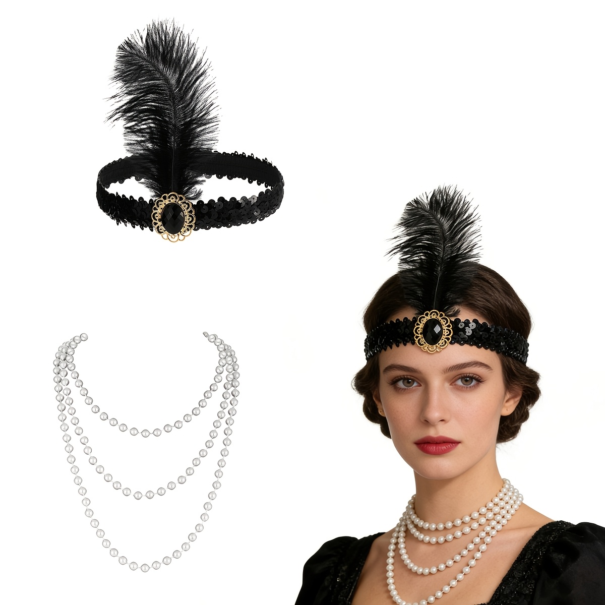 2pc 1920s Gatsby Style Additions Set for Women
