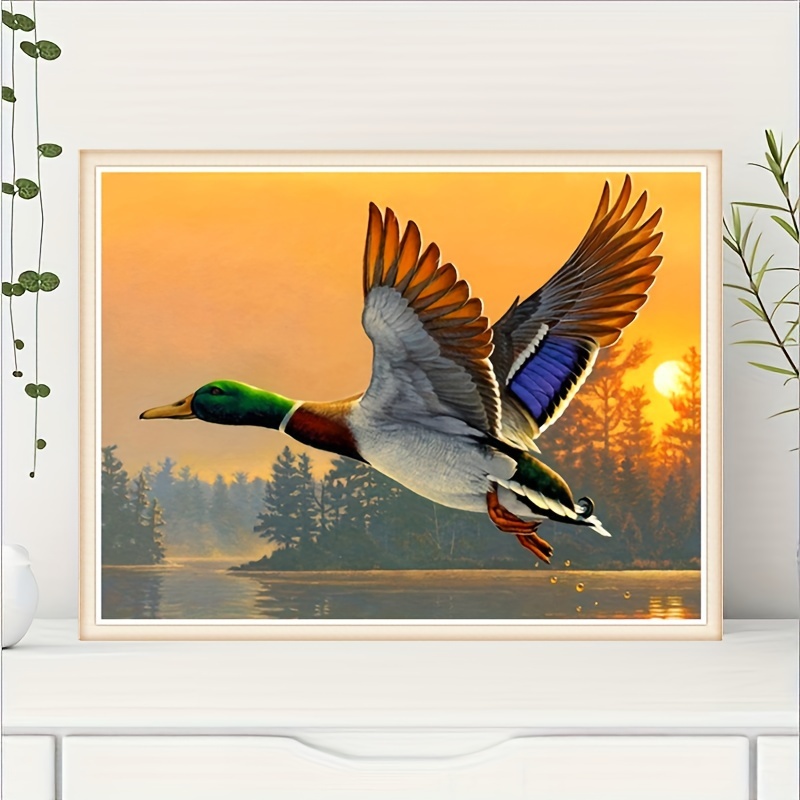 

Diamond Art Painting Kit With 5d Diamond Mosaic Embroidery. Flying Wild Ducks. Full Round Diamond Art Painting Kit. Suitable As A Gift For Loved Ones And Friends. Size: 30x40cm/11.8x15.7in.