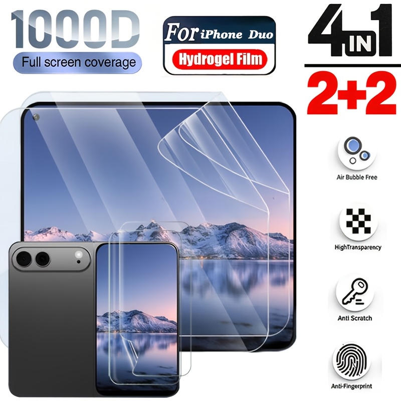 TEMU 2pcs+2pcs 2 Foldable Protectors + 2 Outer Screen Protectors, Ovaoddt Brand, Hd Hydrogel Film, Specifically For Foldable Screens, Suitable For