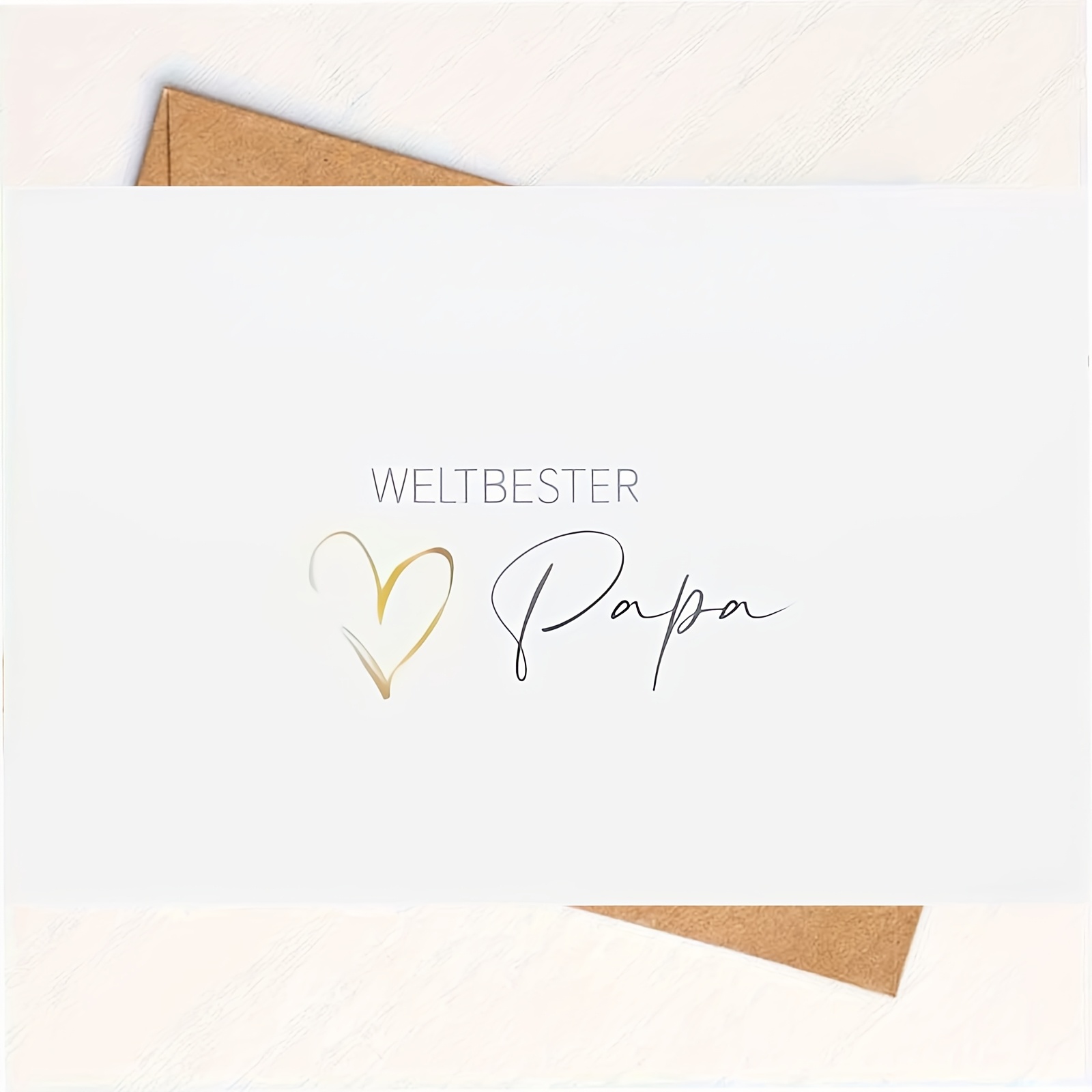 The Best Dad In The , Easy Dad Birthday Card, Greeting Card With Heart Pattern, Paper Envelope