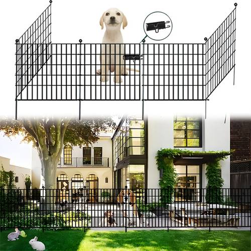 Artikelbild dekoratives gartenzaun ohne , dekorativer außengartenzaun, 31 zoll (h) 5 stk./10 stk./15 stk. tierbarrierezaun, rostfreies metalldraht-panel, grenze für hunde, kaninchen und temporäre pfähle für die terrasse