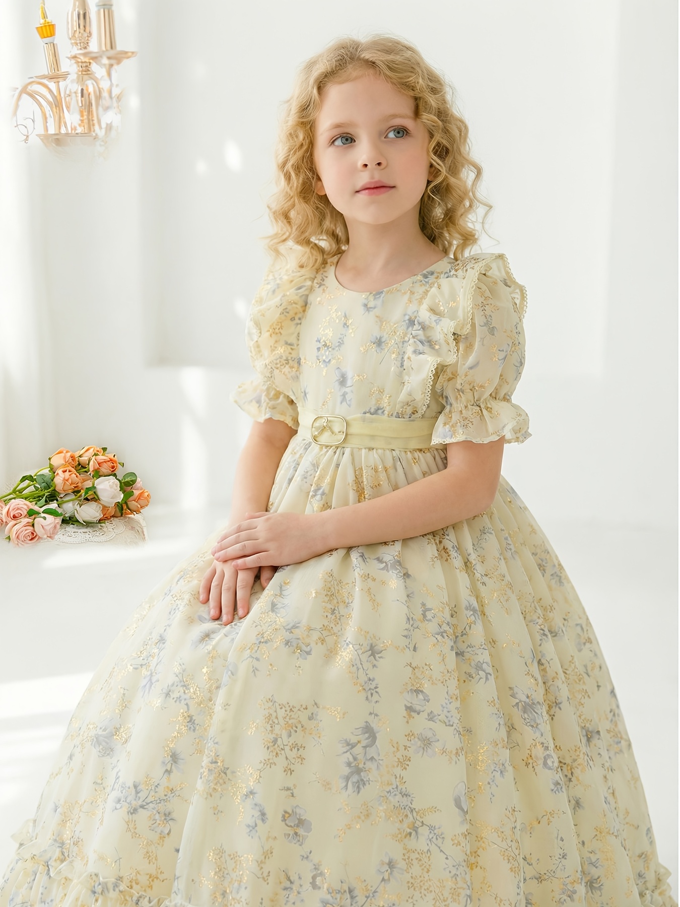 beach flower girl dresses casual girls floral print dress everyday outfit girls Must-have: Midnight Blue Illusion Dresses Jacket:US50