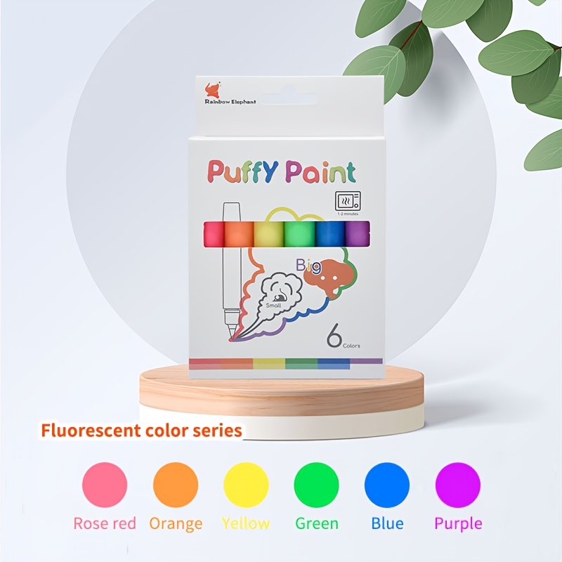 TEMU Set de pinceles fluorescentes de 10 ml en 6 colores, colores variados y vibrantes, suministros de pintura para principiantes, set de para pintar
