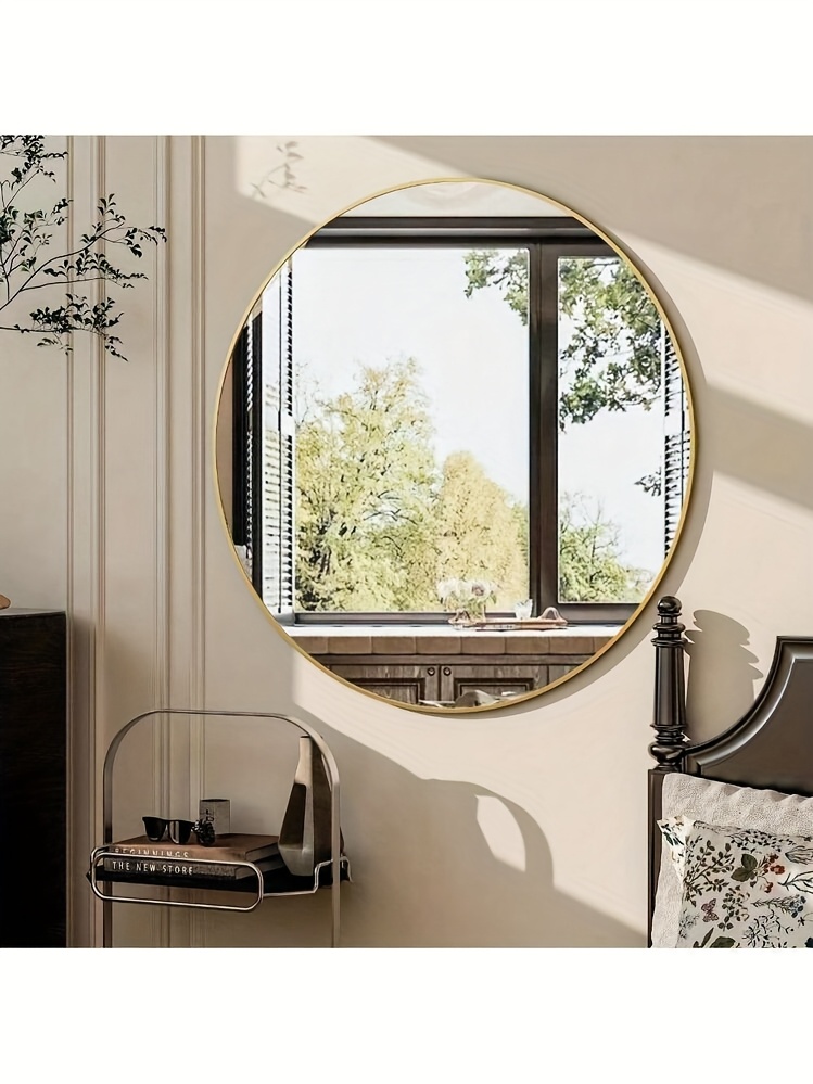Espejo Redondo para Baño con Acabado Dorado: Añade Elegancia y Amplía la Sensación de Espacio en tu Baño