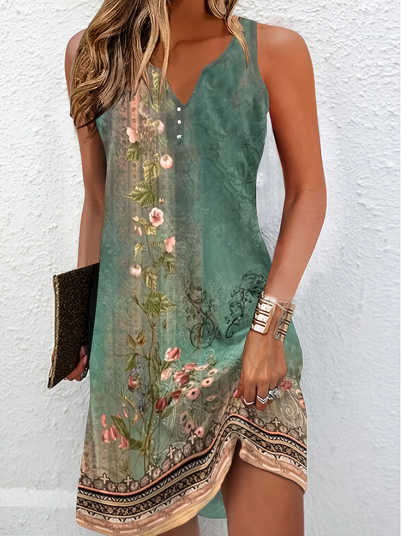 womens elegant deep v neck knee length dress floral print a line stretchy machine washable lightweight spring summer casual formal occasion dress floral print dress soft fabric fashion spring outfit   summer wardrobe   0