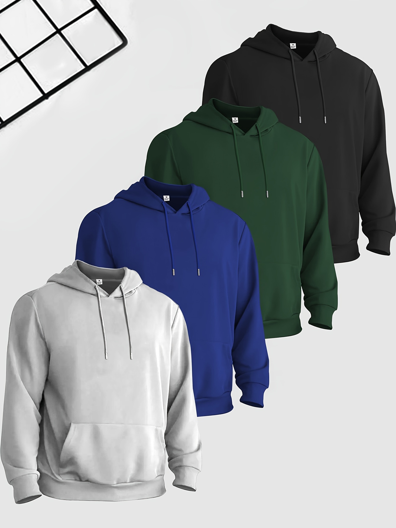 Four-Piece Set of Solid Color Hoodies in European And American Style