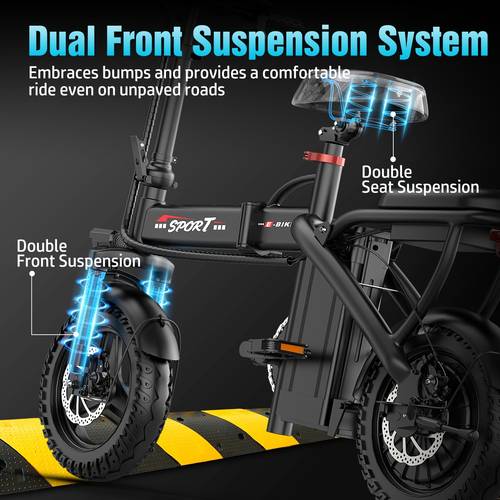 500w lightweight folding electric bike for adults 20mph 35 mile range commuter e bike with 48v 10ah removable battery front headlight disc brakes 385 lbs capacity alloy black foldable electric bike urban commuting portable bicycle reliable brakes fitness enthusiasts