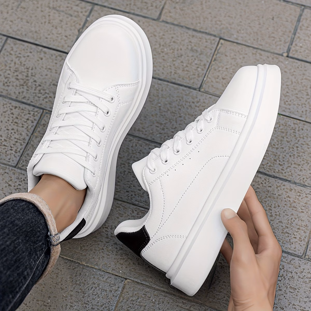 sneakers mens fashionable and casual low top shoes comfortable lace up flat soled shoes outdoor hiking sports shoes versatile and trendy mens classic solid shoes Product details 4