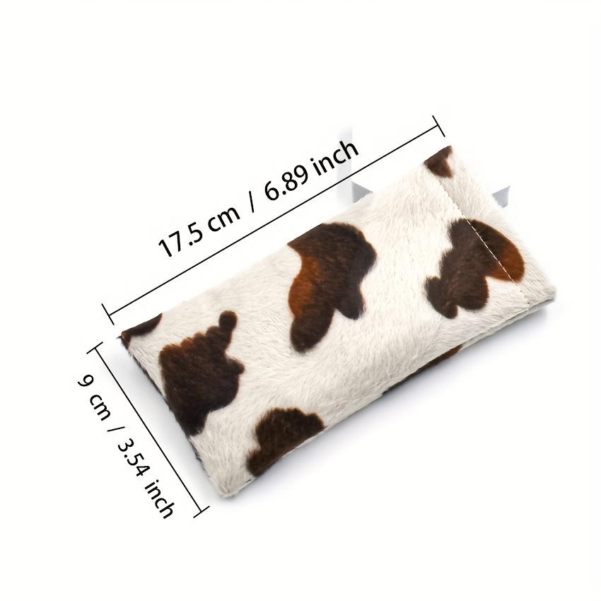 1 soft plush cow pattern eyewear pouch passport holder - Temu display picture 2