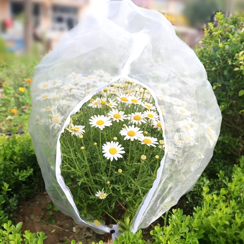 TEMU 12-size Small/large Fruit Tree Protection Net With Reinforced Zipper And Adjustable Drawstring, Prevents Bird/insect/bee/cicada Damage - Sturdy