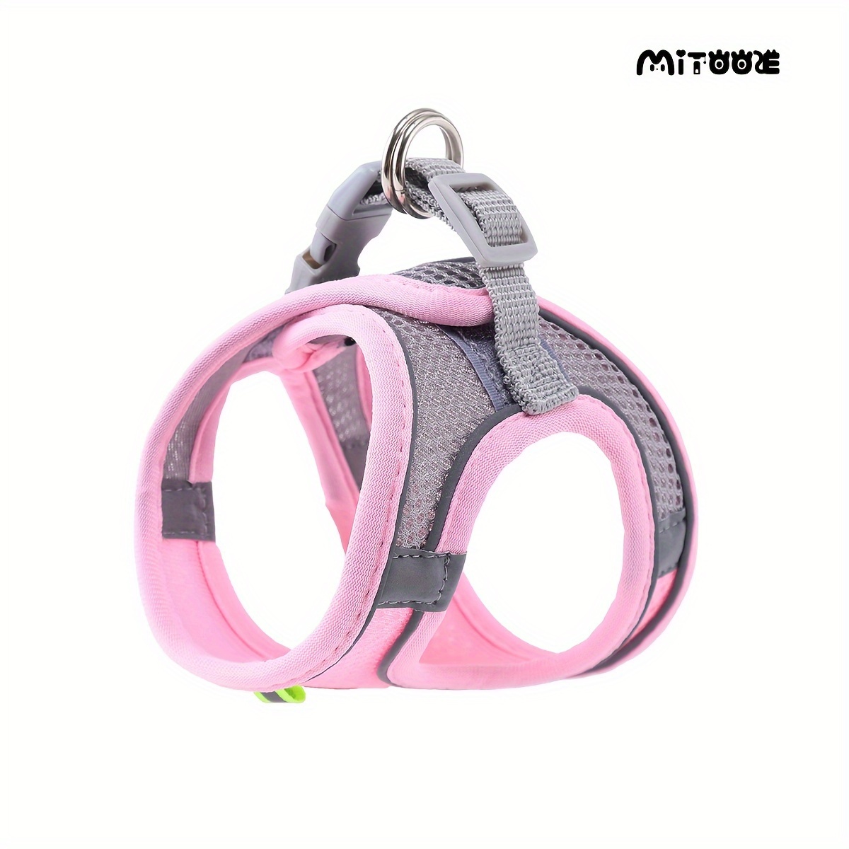 TEMU Mitooe 1pc Soft Breathable Mesh Escape-proof Adjustable Reflective Vest Harness For Small - Comfortable Safe Walking Harness With Grid Pattern, Options, Small Breathable Dog Harness